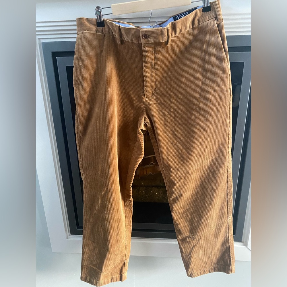 Men's  Polo Ralph Lauren Classic Fix Tan Corduroy Pants- 38 X 30
